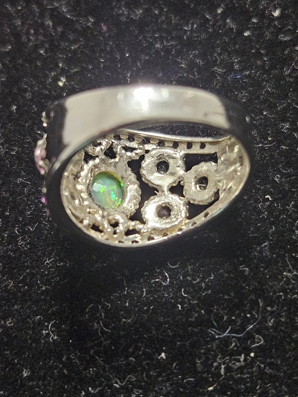 925S Opal & Multicolored Topaz Filigree Statement Ring - Women Jewelry
